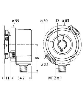 [1545303] Turck Incremental Encoder, Industrial Line (RI-12I14E-4B3600-H1181)