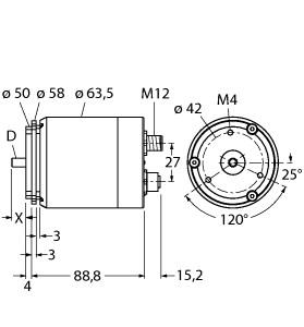 [1562098] Turck Absolute Rotary Encoder - Multiturn, Industrial Line (RM-89S10S-9B28B-B2M12)