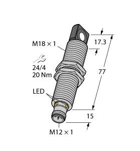 [1610097] Turck Ultrasonic Sensor, Diffuse Mode Sensor (RU40U-M18ES-LI8X2-H1151)