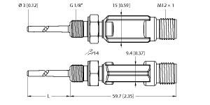 [9910628] Turck Temperature Detection, With Current Output and PNP/NPN Transistor Switching Output (TTM-103A-G1/8-LIUPN-H1140-L013)