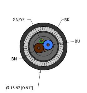 [RF50952] Turck Fieldbus Technology Cable, Reelfast™ Bulk Cable (BLK,PVC,1STPDX18+1X18,IAA,ITCERDB,FF)