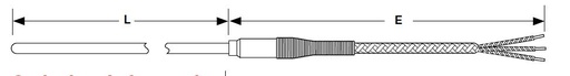 [RFGA0TK060AB010] Watlow RTD Sensor Style RF, Outside Diameter [in] G - .125 Inch Sheath Type K = 316/316L SS Mineral Insulated, Sheath Length [L] (In) 6.000, 12 in. lead wire Length