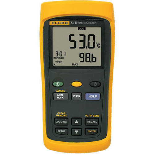 [3821062] FLUKE 53-2 SINGLE INPUT THERMOMETER W/USB RECORDING, 60HZ NOISE REJECTION