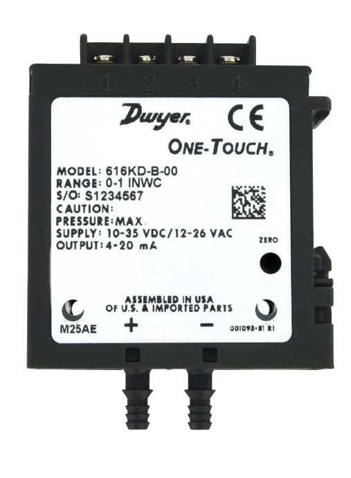 [616KD-A-50] Series 616KD Differential Pressure Transmitter, .25% accuracy, 0 to +/-1"W.C.