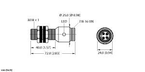 [46973] Turck Inductive Sensor (BI5-P18-AP6X-B2341)