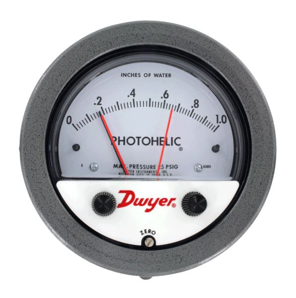 [A3001] Photohelic Pressure Switch/Gage, Range 0-1.0" w.c.