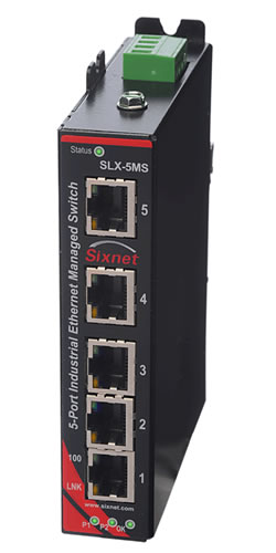 [SLX-5MS-1] SLX Series, 5-Port, Sixnet SLX-5MS Managed Industrial Ethernet Switch
