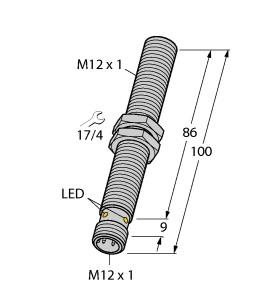 [100000636] Turck Inductive Sensor, With Extended Switching Distance (BI4U-M12-VP6X-H1141 L100)