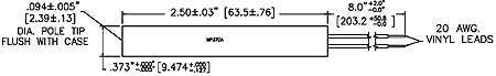 [MP37CA00] MP Series, MP37CA - 3/8" Cylindrical Magnetic Pickup