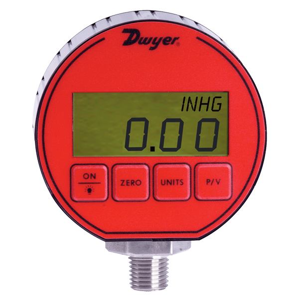 [DPG-000-NIST] Digital pressure gage, selectable engineering units: -14.70-0 psi, -1.033 kg/cm², -1.013 bar, -29.93" Hg, -33.94 ft w.c., -101.4 kPa, -235.2 oz/in², -407.3" w.c., -1013 mbar, -1034 cm w.c., -760.7 mm Hg., With NIST Certification