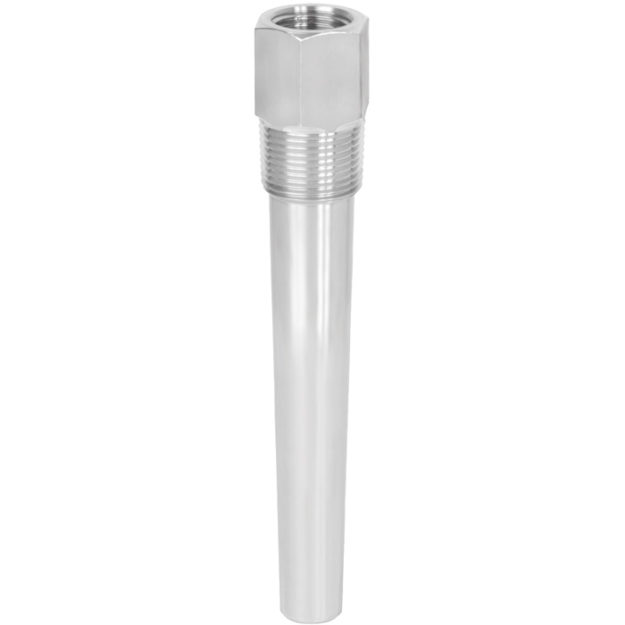 [50TH2S010BR] Wika Threaded Thermowell, Straight, 1/2" x 1/2", Brass, 1" 'U' Dimension