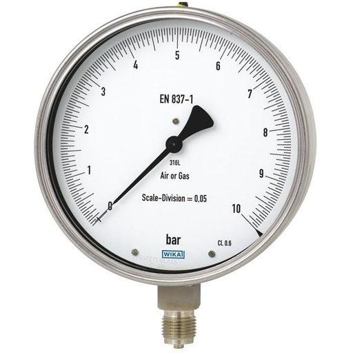 [4220102] Wika 332.54 Series 4" SS Dry Precision Test Pressure Gauge, 0 to 600 psi, 1/4 NPT, LM
