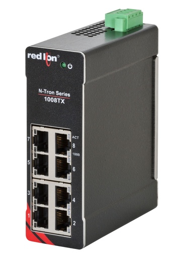 [1008TX] 1000 Series, 8-Port, N-Tron 1008TX Gigabit Industrial Ethernet Switch