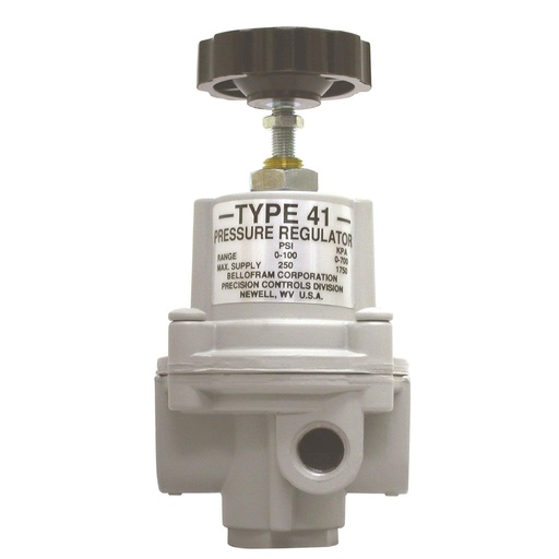[960-113-000] Bellofram T41-1 Adjustable Precision Regulator (w/o Bonnet Vent Port), 1/4" NPT, 0-2 psi