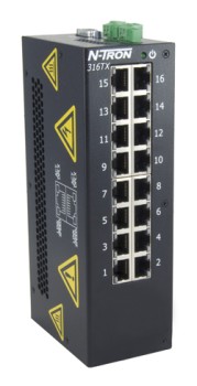 [316TX-N] 300-N Series, 16-Port, N-Tron 316TX Industrial Ethernet Switch with Monitoring