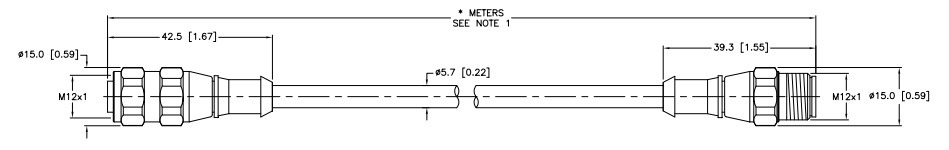 [U2388-28] Turck Actuator and Sensor Cordset, Extension Cordset (RKV 4.5T-2-RSV 4.5T)