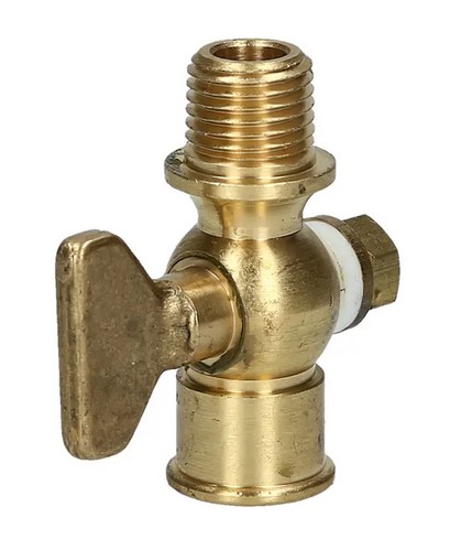 [4339640] Wika 910.10 Series Gauge Cock, T Handle, Brass, 1/4" NPTF to 1/4" NPTM, 200 PSI