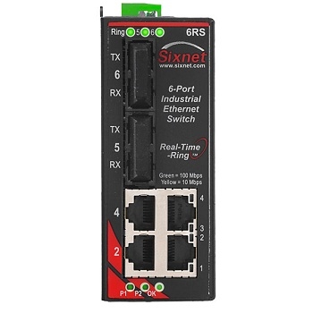 [SLX-6RS-4SC-D1] SLX Series, 6-Port, Sixnet SLX-6RS Ethernet Ring Switch with Monitoring, SC 4km