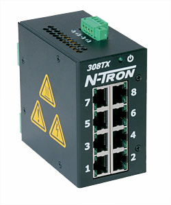 [308TX-N] 300-N Series, 8-Port, N-Tron 308TX-N Industrial Ethernet Switch with Monitoring
