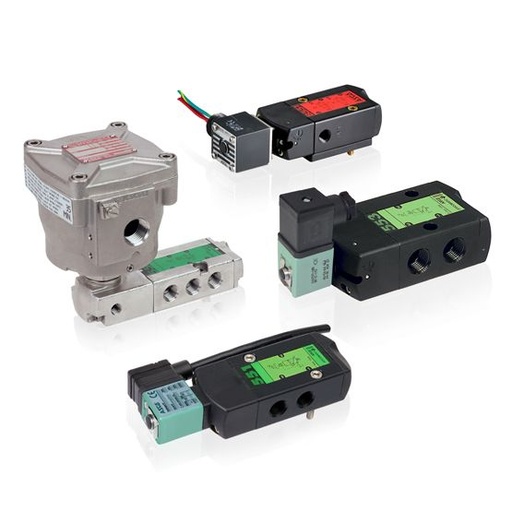 [EF8551A001MSDC24/DCD] 551 Series Solenoid Spool Valve, 1/4" NPT, 24 VDC, Aluminum, 4 Way