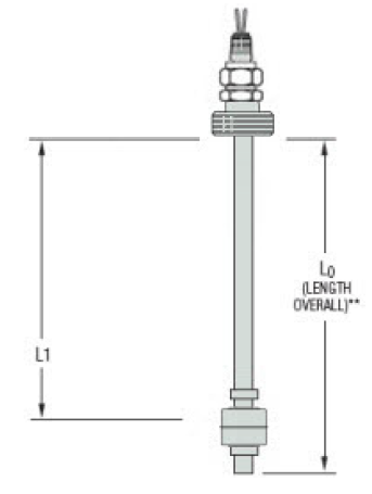 [W1111102] LS-800-3A-SS-SS-SPDT-020-GR3-1, L0 = 57", L1=55" NO, Float Type 138935