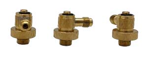 [QTS125B] Set of 3 swivel quick connect test fittings in brass 1/4" size