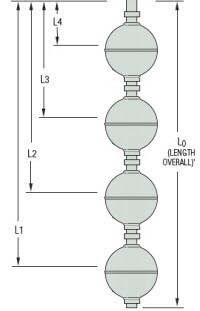 [W1107186] Gems LS-800 Series Multi-Point Level Switch (LS-800-3-SS-SS-SPST-020-GR1-4)