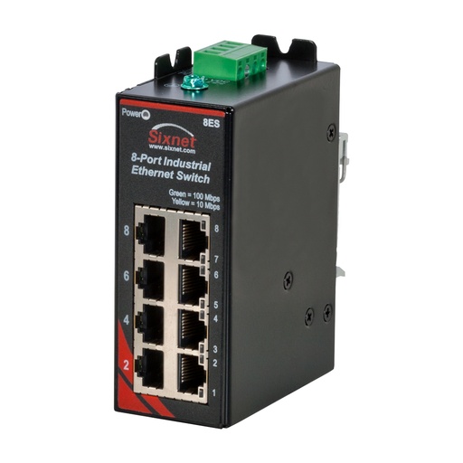 [SLX-8ES-1] SLX Series, 8-Port, Sixnet SLX-8ES Unmanaged Industrial Ethernet Switch