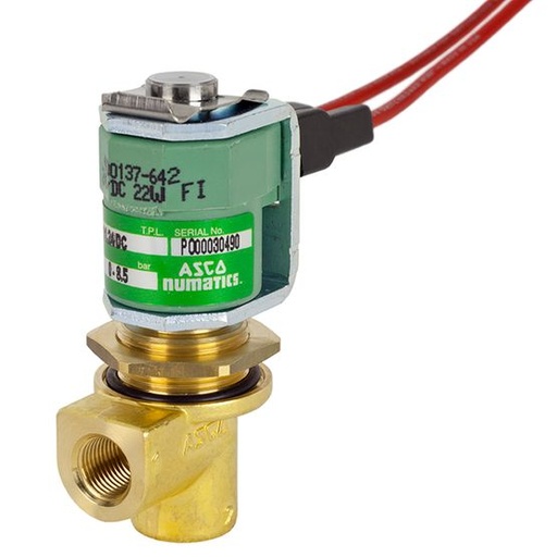 [USF8257A001AC120/50-60] 257 Series Pilot Solenoid Valve, 120 VAC, Brass, 2 Way-2/2 NC