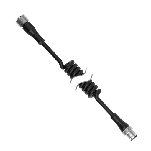 [812761] Cordset A-Code M12 To A-Code M12 Double Ended Coiled (MQDEC-403.3M-PUR-C)