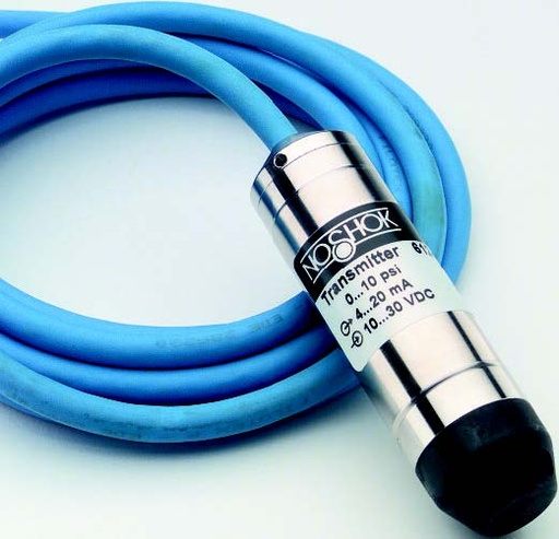 [612-10-2-1-N-50-DC] Noshok Series 612 Submersible Transmitter, 0-10PSI, 4-20mA, 50FT Cable, 0.125% Accuracy, Desiccent Cartridge
