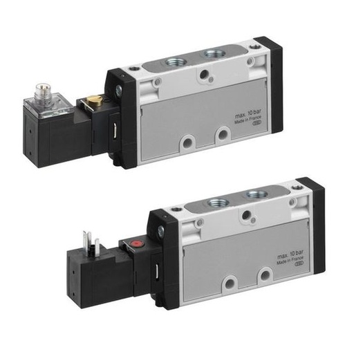 [0820060896] AVENTICS TC08 Series 5/2 Directional Valve, G 1/8 Pipe/Plate, 4-Pin M8 Plug, Air Spring Return, Man. Override w/o Detent