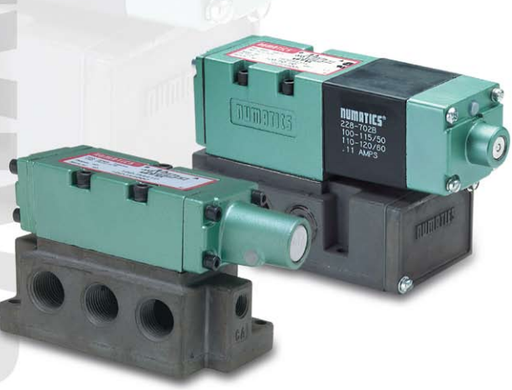 [082SA415M000061] Numatics Double Direct Solenoid, Electrically actuated, Spring Return, 1/4" Ports, 2 Position 4-Way (5/2), 24 VDC