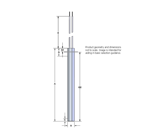 [2273-4966] Watlow .75" Diameter Firerod Heater, 6.5" Long, 3000 Watts, 240 VAC