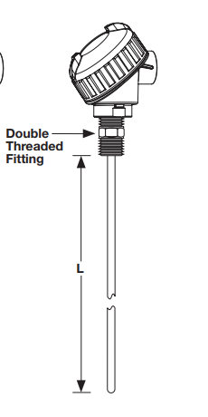 [RRJCF0A040BA000] Watlow RTD Sensor Style RR Style RTD with Double Fitting