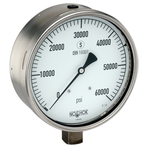 [60-502-30000-psi] 500 Series Stainless Steel Liquid Filled Pressure Gauge, 0 psi to 30,000 psi