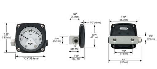 [25-1012-P30-A2P-1] 1000 Series Differential Gauge, 0 psid to 30 psid