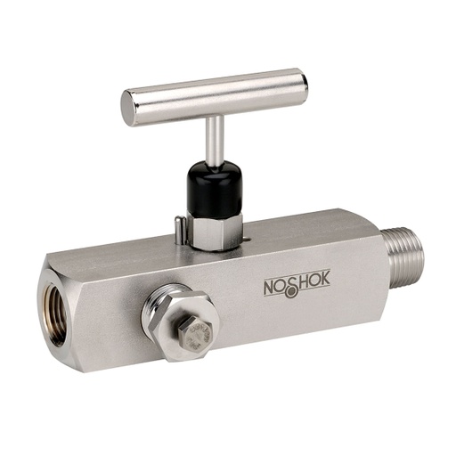 [30604-MFS-P1] 300 Series Multiport, Soft Seat Needle Valve, 3/4" x 1/2" NPT, Male x Female, 316 SS, 0.187" Orifice w/PTFE Packing