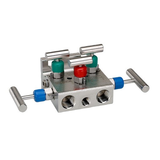 [5130-MMS] 5130 Series 5-Valve Natural Gas Manifold Valve, Soft Seat, Flange x Flange, 316 SS, 0.187" Orifice