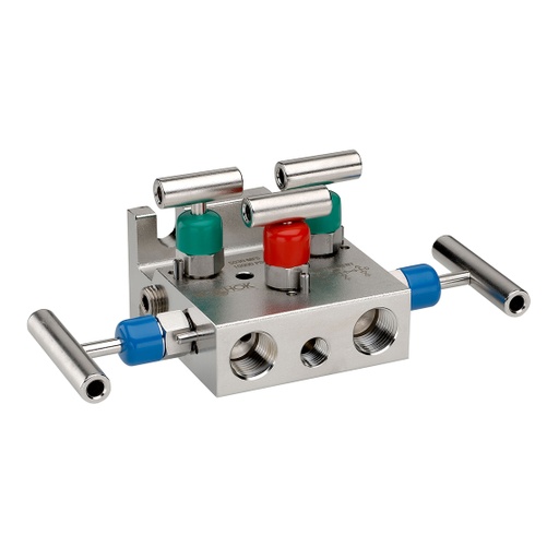 [5530-MMC] 5530 Series 5-Valve Natural Gas Manifold Valve, Soft Seat, Flange x Flange, Steel, 0.375" Orifice