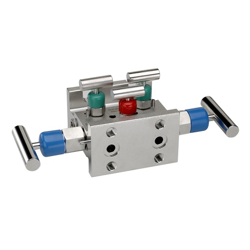 [5530-MMS] 5530 Series 5-Valve Natural Gas Manifold Valve, Soft Seat, Flange x Flange, 316 SS, 0.375" Orifice