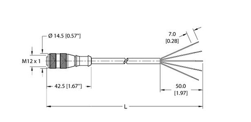 [U5238-0] Turck Actuator and Sensor Cordset, Connection Cable (RK 4.5T-1)
