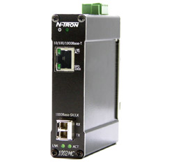 [1002MC-LX-10] 1000 Series, 2-Port, N-Tron 1002MC Gigabit Industrial Media Converter, LC 10km