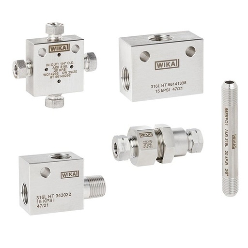 [81650291] Wika HPBV Series Cross, 316L SS, 3/4" Coned & Threaded, 20000 psi