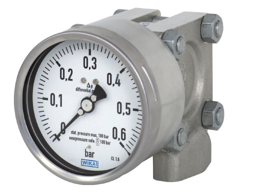 [52766376] Wika Type 733.14 - 4" Differential Pressure Gauge - Stainless Steel, 0-10PSID w/ Hydrotesting and Material Certs