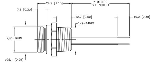 [U-30664] Turck Actuator and Sensor Receptacle, Front Mount (RXF 26-0.3M/NPT)