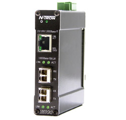 [1003GX2-B] 1000 Series, 3-Port, N-Tron 1003GX2-B Gigabit Industrial Ethernet Switch