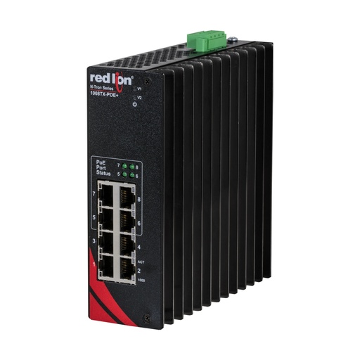 [1008TX-POE+] 1000-PoE+, 8-Port, N-Tron Unmanaged Gigabit 1008TX-POE+ Ethernet Switch