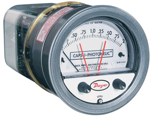 [A3310] Photohelic Pressure Switch/Gauge, -5-0-5"WC