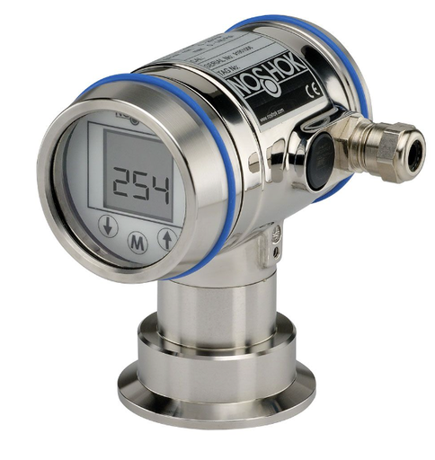 [254-12-14.5/58-1-1-25] 25 Series Sanitary Transmitter, Tri Clamp 1-1/2”, Range Adjustable from 14.5 psig to 58 psig, 0.2% of adjusted span, 4-20 mA/2-wire, M12 x 1 (4 pin)